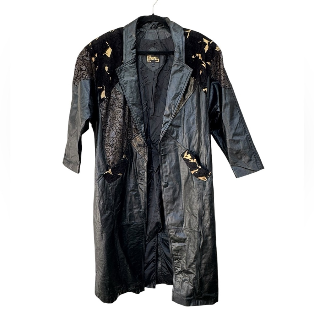 Vintage Otellopelle Leather Designed Trench Coat size Large - Picture 8 of 10